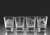 CHOOSE ANY FOUR (4) Pokemon Evolution Etch Shot Glasses
